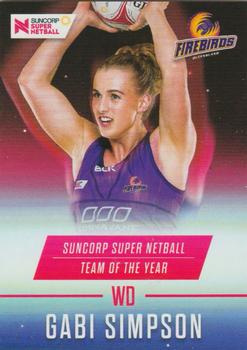 2018 Tap 'N' Play Suncorp Super Netball - Team of the Year #SSNA-05 Gabi Simpson Front